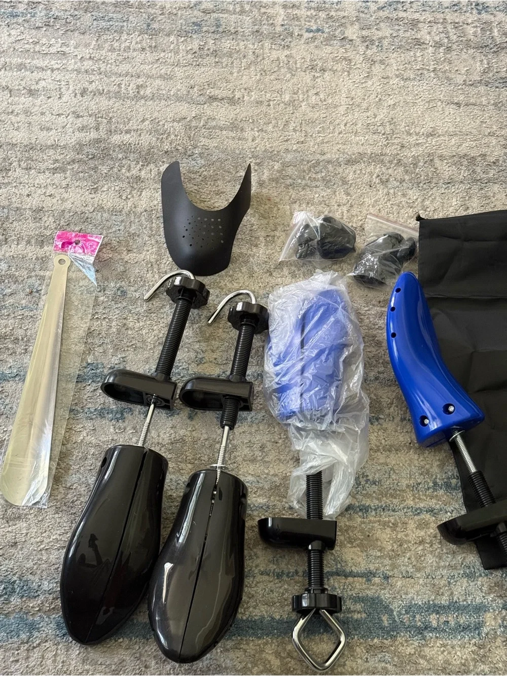 New shoe horn and  Shoe Trees with Clamps - Adjustable Shoe Stretchers